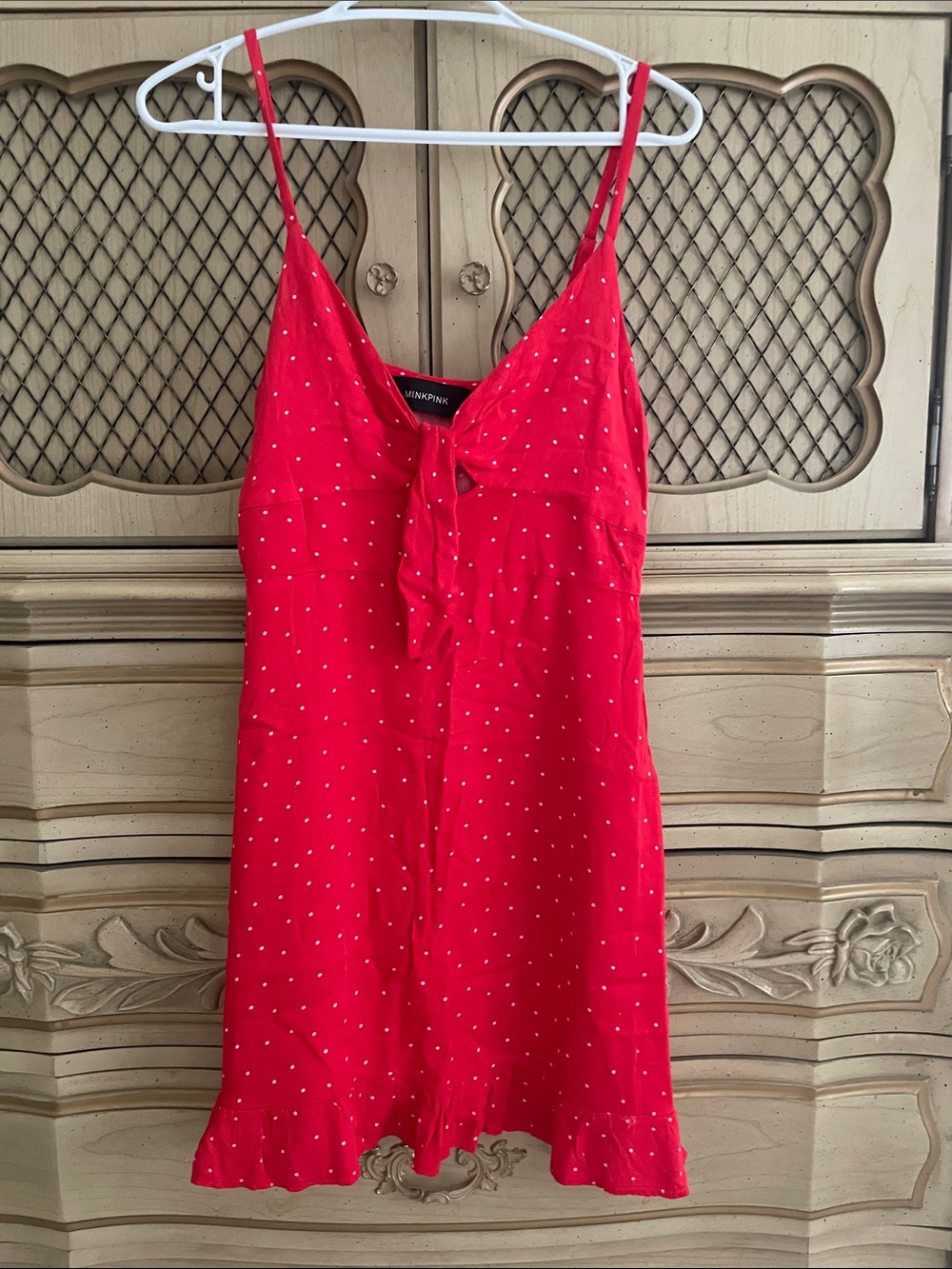MINKPINK Red Polka Dot Camisole Dress